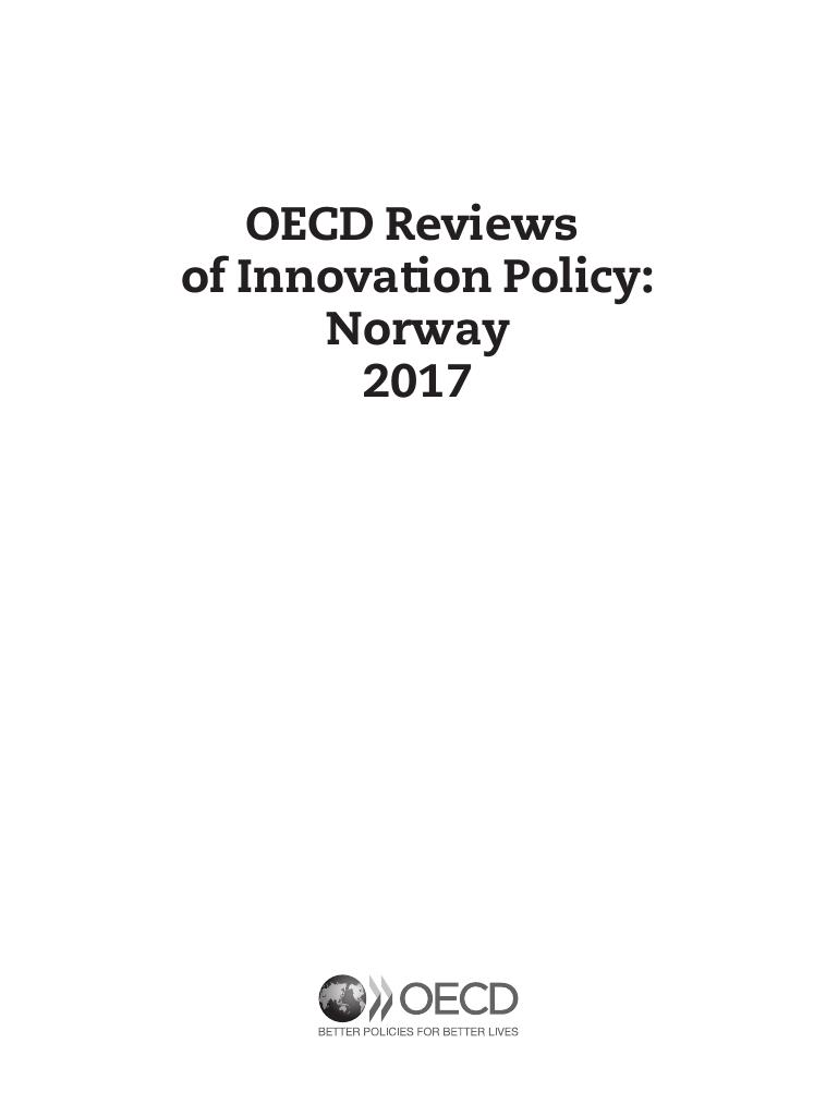 Forsiden av dokumentet OECD Reviews of Innovation Policy: Norway 2017