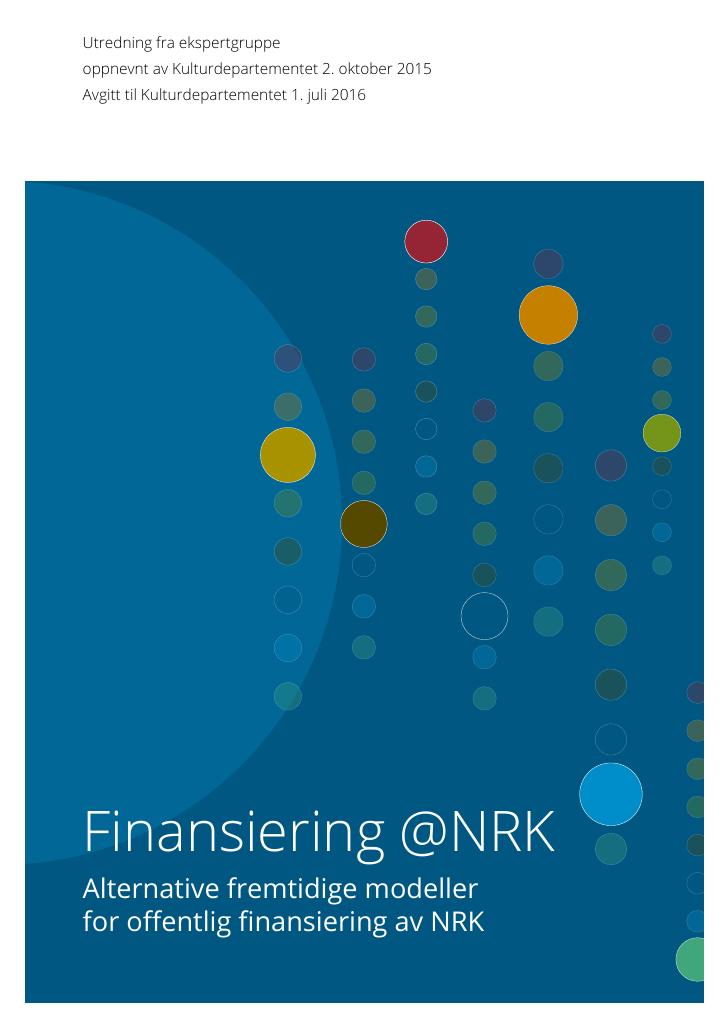 Forsiden av dokumentet Finansiering @NRK