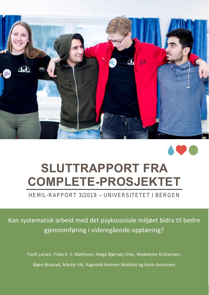 Forsiden av dokumentet SLUTTRAPPORT FRA COMPLETE-PROSJEKTET