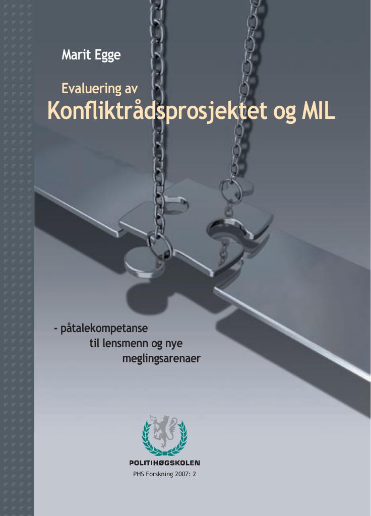 Forsiden av dokumentet Evaluering av Konfliktsrådsprosjektet og MIL