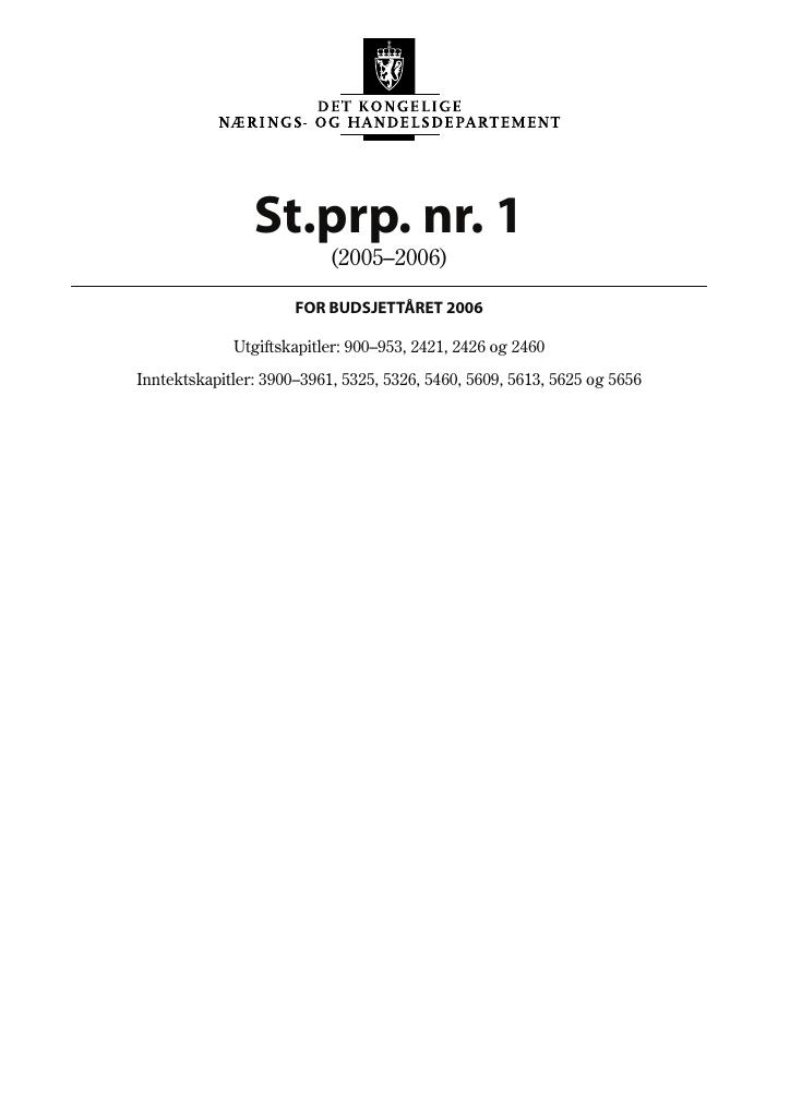 Forsiden av dokumentet St.prp. nr. 1 (2005-2006)
