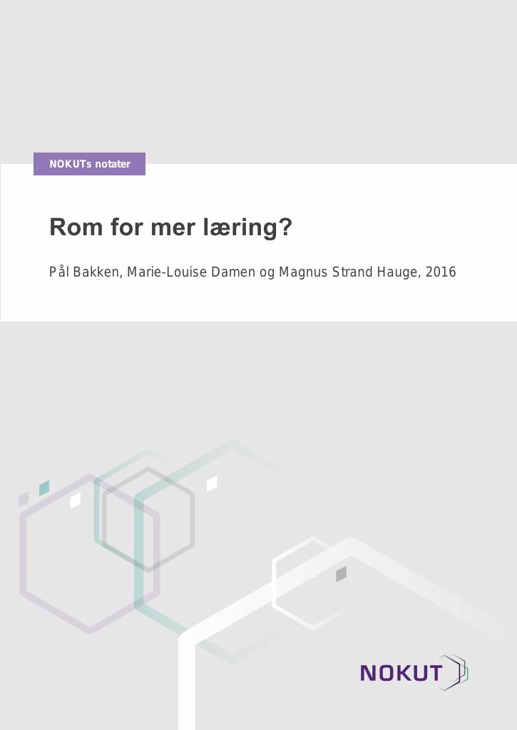 Forsiden av dokumentet Rom for mer læring?
