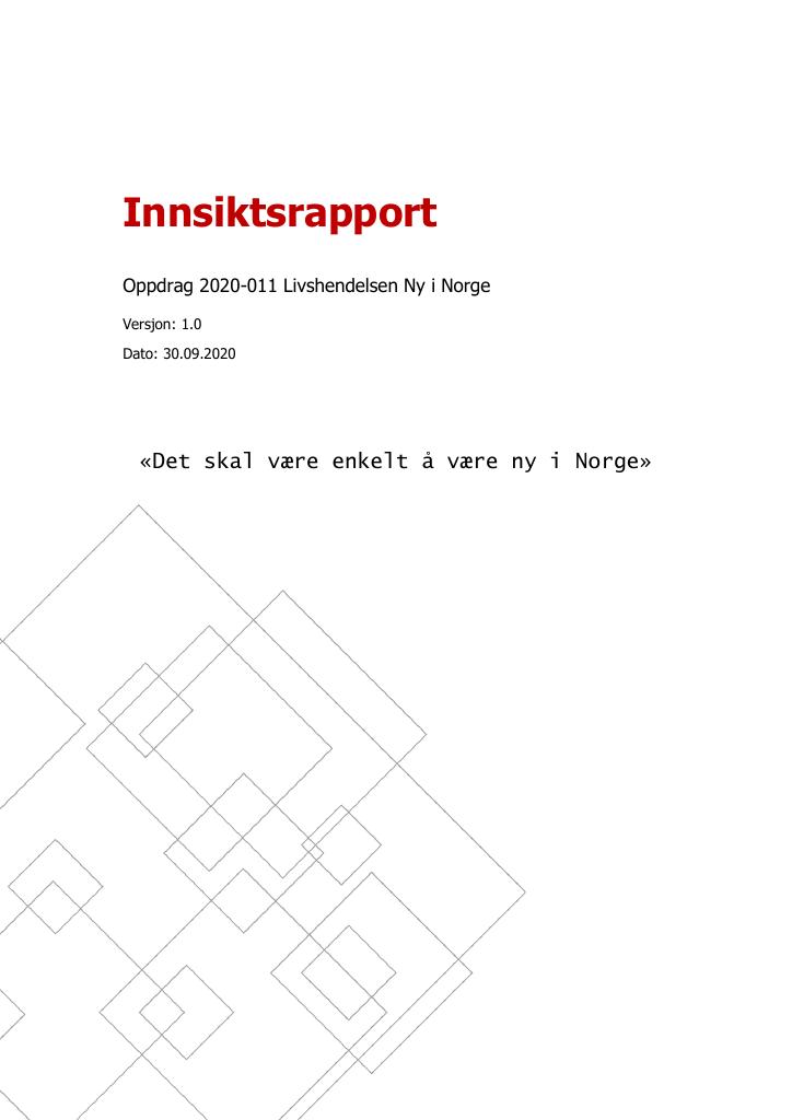 Forsiden av dokumentet Innsiktsrapport