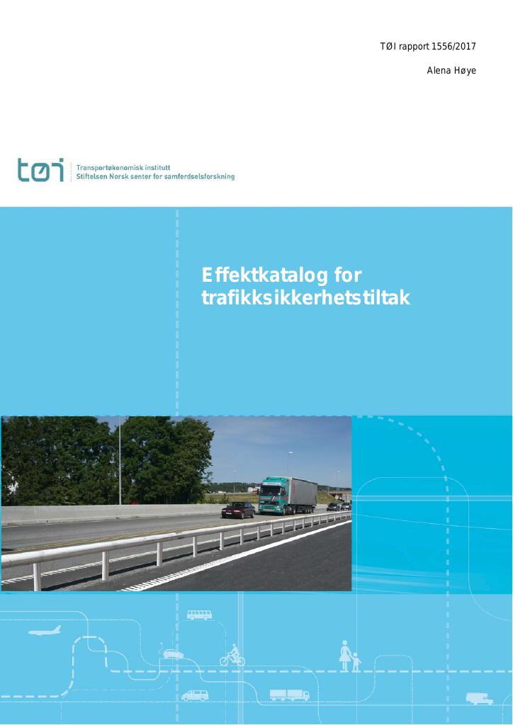 Forsiden av dokumentet Effektkatalog for trafikksikkerhetstiltak