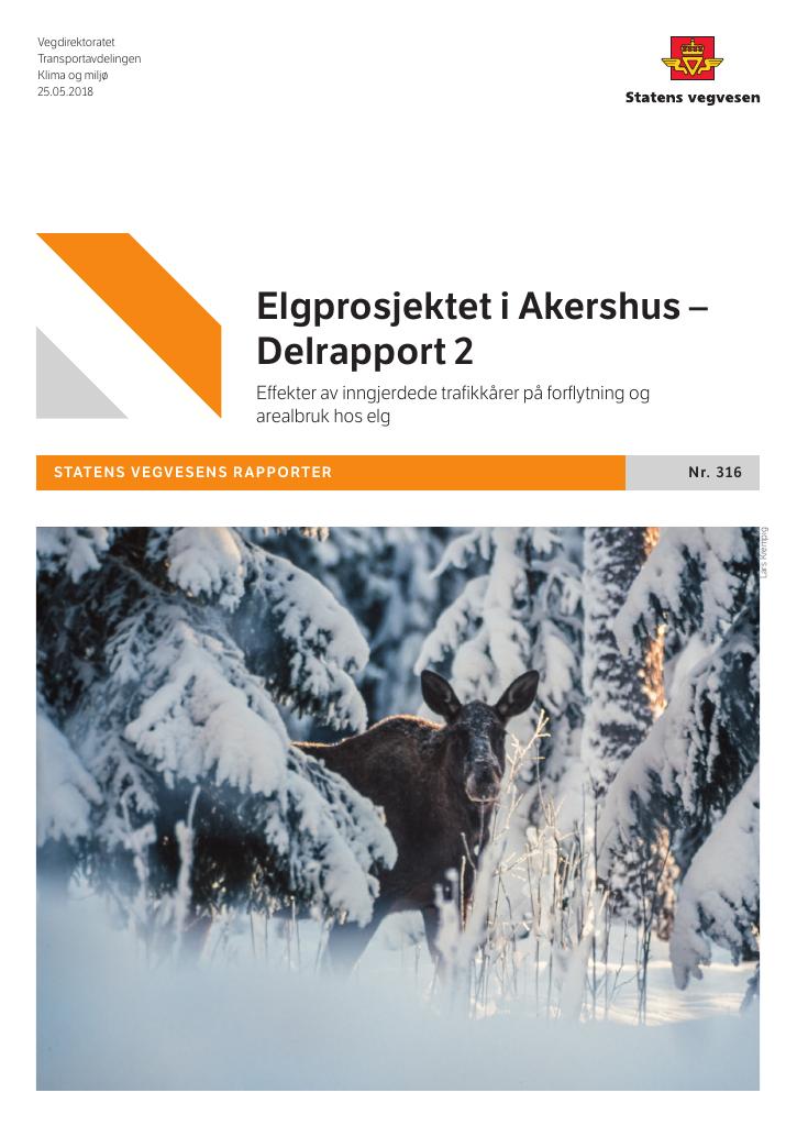 Forsiden av dokumentet Elgprosjektet i Akershus - Delrapport 2