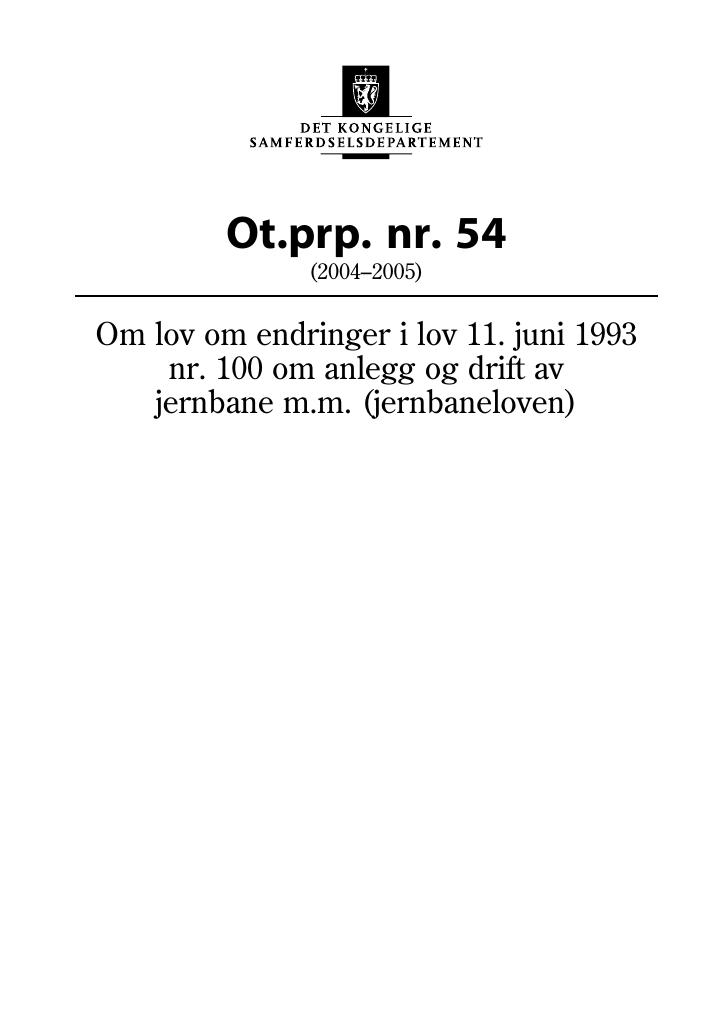 Forsiden av dokumentet Ot.prp. nr. 54 (2004-2005)