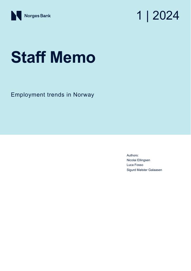 Forsiden av dokumentet Staff Memo: Employment trends in Norway