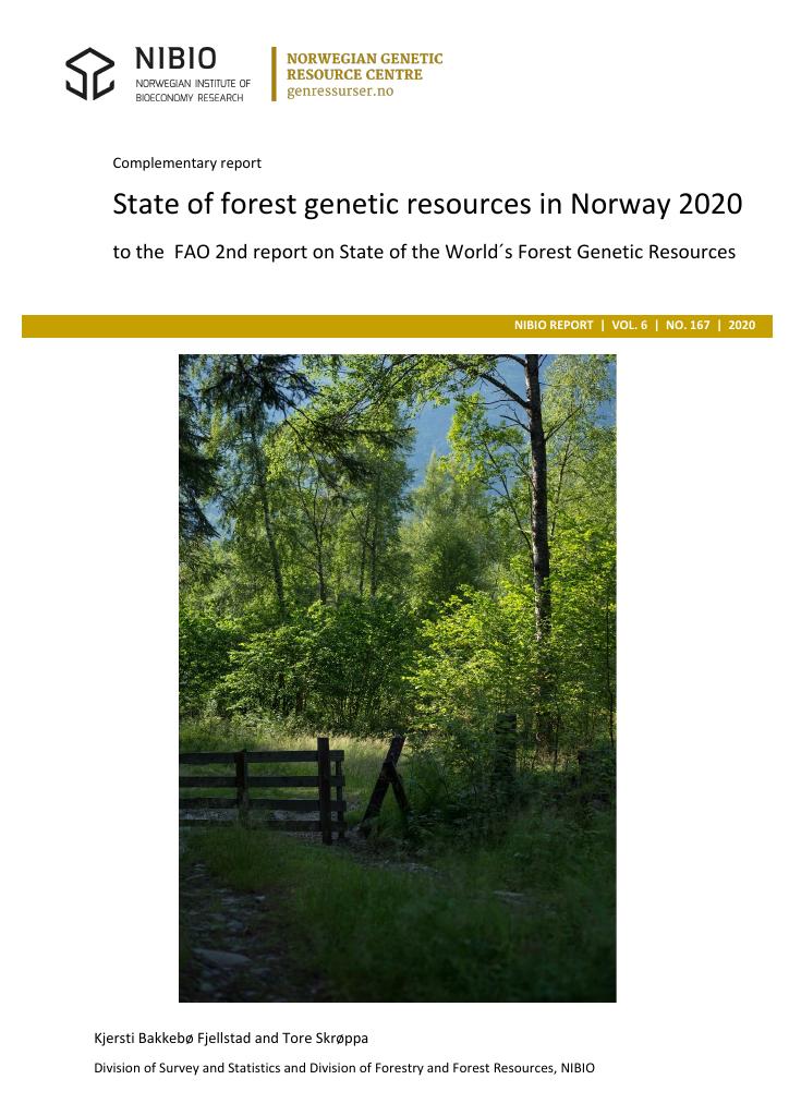 Forsiden av dokumentet State of forest genetic resources in Norway 2020 : to the FAO 2nd report on state of the world's forest genetic resources