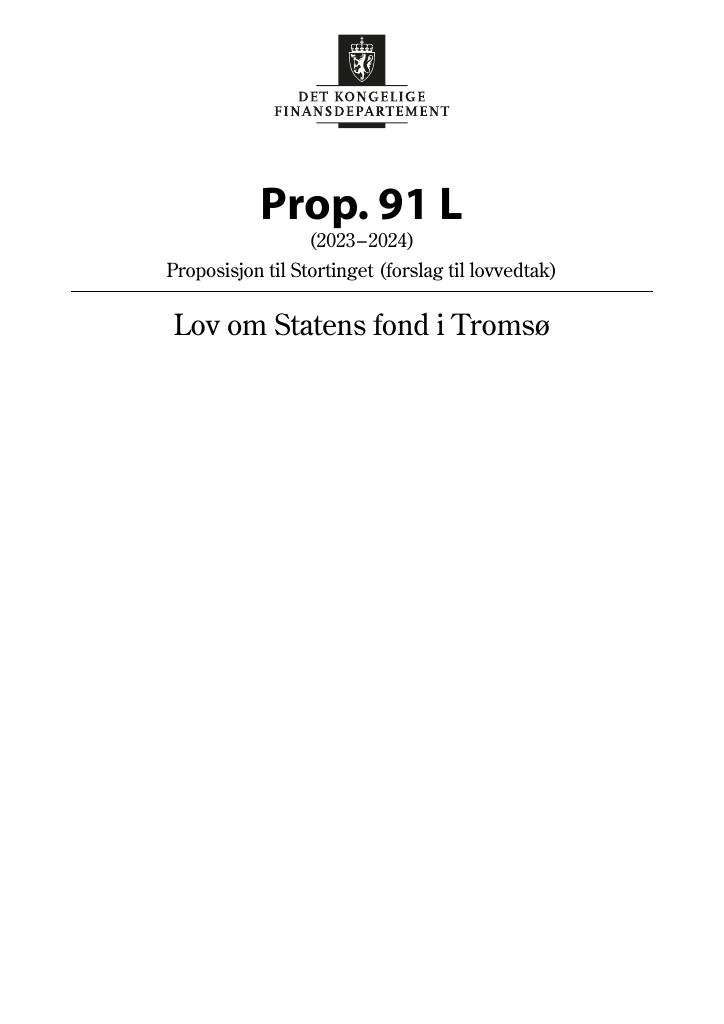 Forsiden av dokumentet Prop. 91 L (2023–2024)