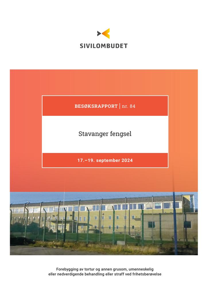 Forsiden av dokumentet Besøksrapport Stavanger fengsel