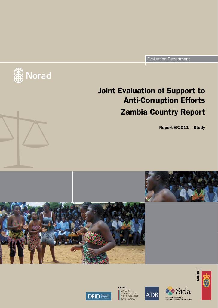 Forsiden av dokumentet Joint Evaluation of Support to Anti-Corruption Efforts