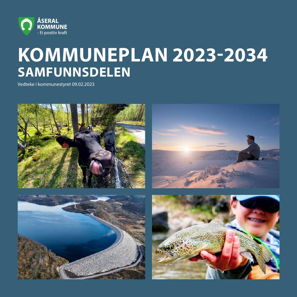 Forsiden av dokumentet Kommuneplan 2023-2034 : samfunnsdelen : vedteke i kommunestyret 09.02.2023