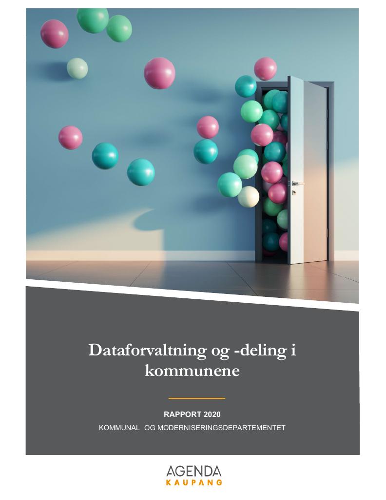 Forsiden av dokumentet Dataforvaltning og -deling i kommunene