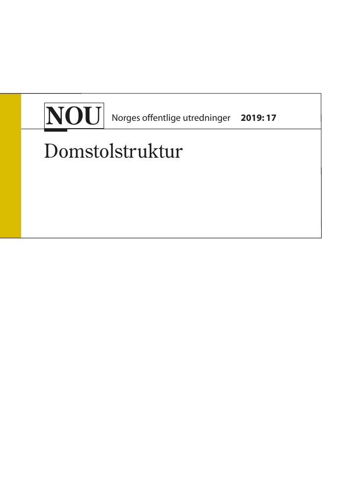 Forsiden av dokumentet NOU 2019: 17 - Domstolstruktur