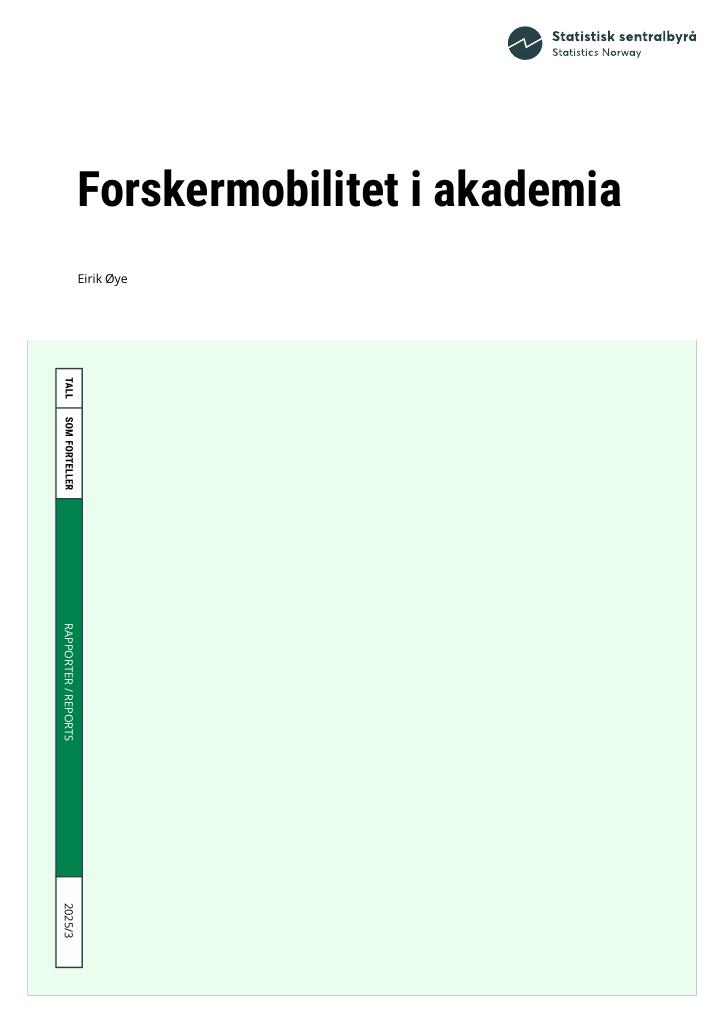 Forsiden av dokumentet Forskermobilitet i akademia
