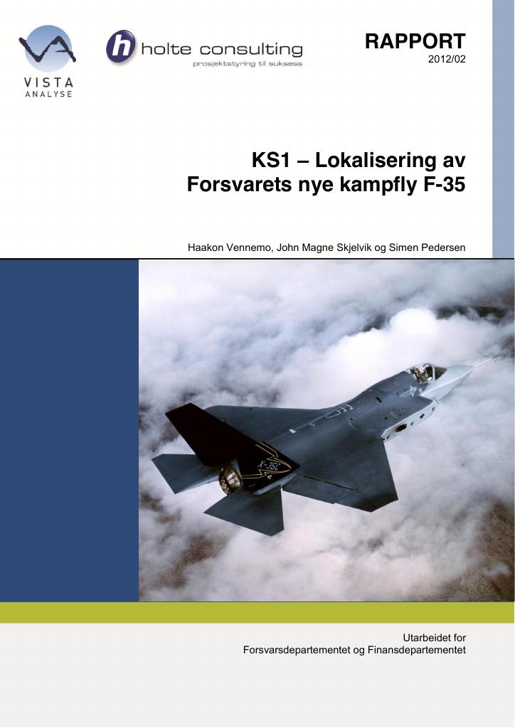 Forsiden av dokumentet Lokalisering av nye kampfly F35