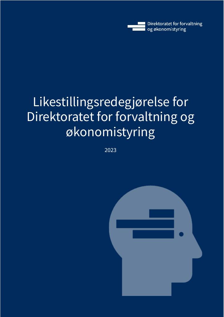 Forsiden av dokumentet Likestillingsredegjørelse for Direktoratet for forvaltning og økonomistyring 2023