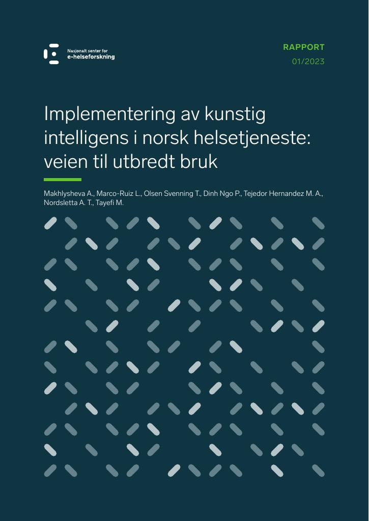 Implementering Av Kunstig Intelligens I Norsk Helsetjeneste: Veien Til ...