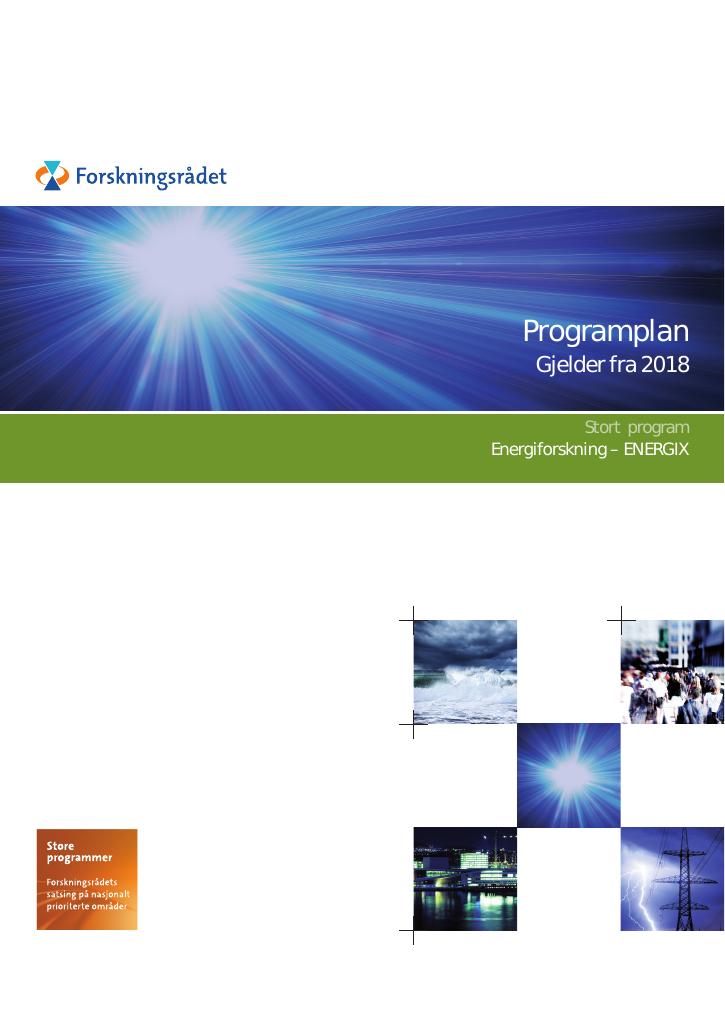 Forsiden av dokumentet Programplan - ENERGIX 2018-