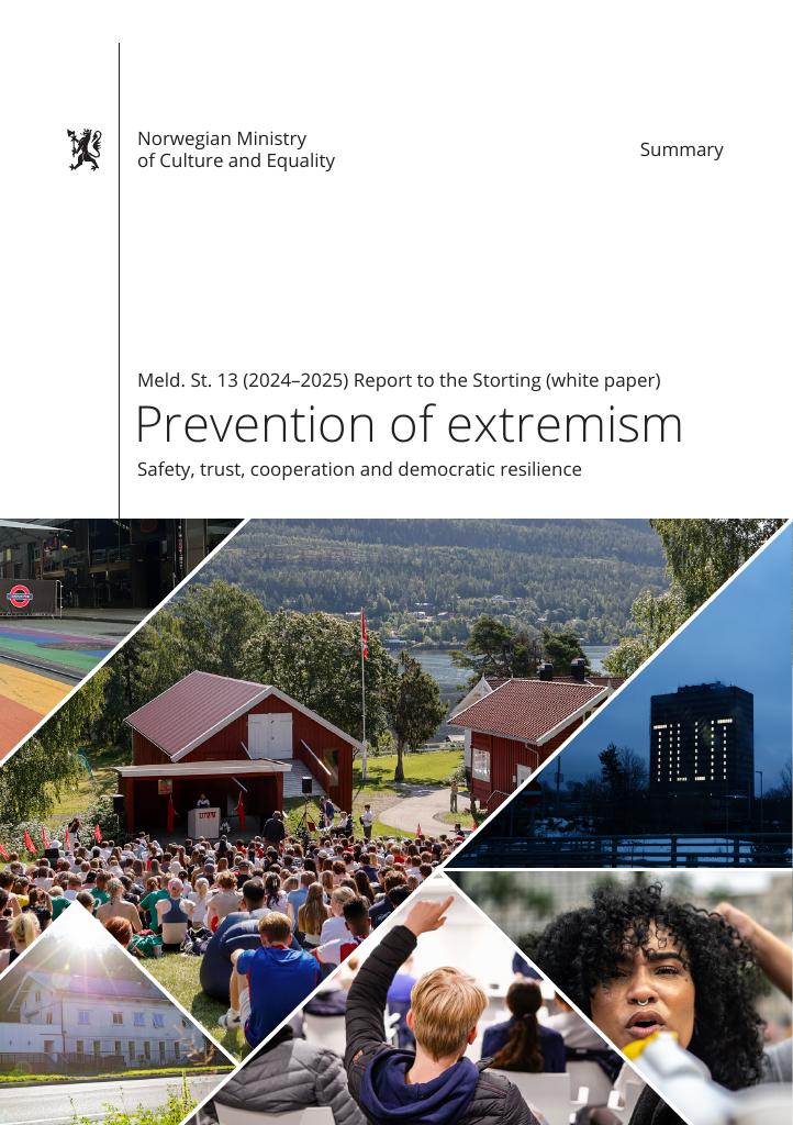 Forsiden av dokumentet Summary of Meld. St. 13 (2024–2025) Report to the Storting (white paper) Prevention of extremism