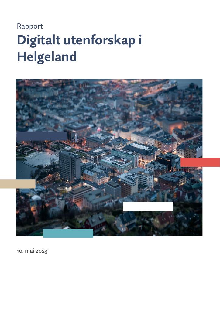 Forsiden av dokumentet Digitalt utenforskap i Helgeland