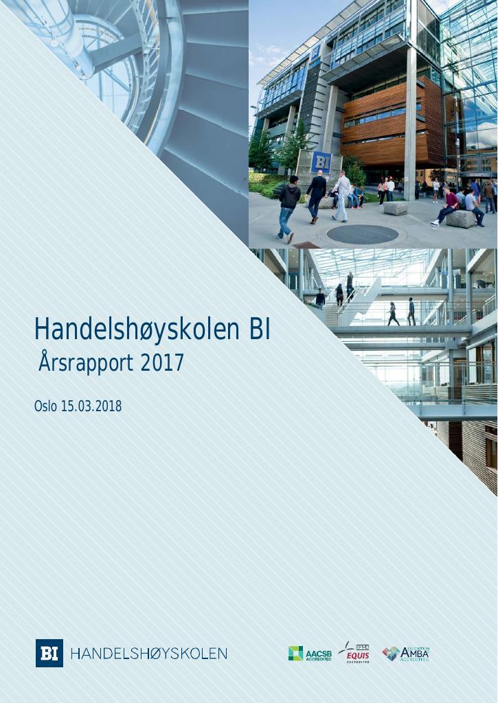 Forsiden av dokumentet Årsrapport Handelshøyskolen BI 2017