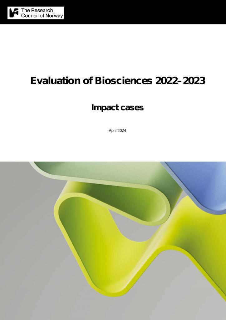 Forsiden av dokumentet Evaluation of Biosciences 2022–2023