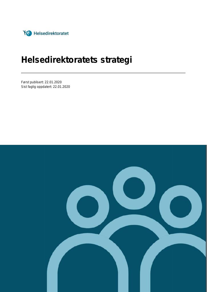 Forsiden av dokumentet Helsedirektoratets strategi