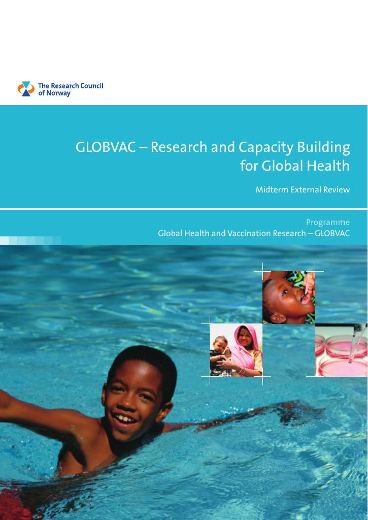 Forsiden av dokumentet GLOBVAC - Research and Capacity Building for Global Health