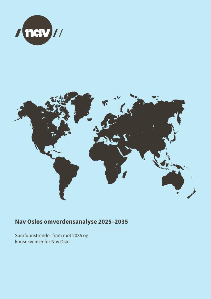 Forsiden av dokumentet Nav Oslos omverdensanalyse 2025–2035