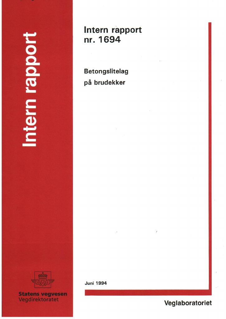 Forsiden av dokumentet Betongslitelag på brudekker
