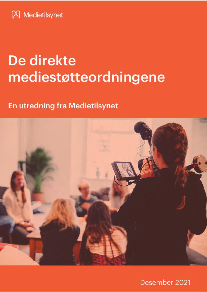 Forsiden av dokumentet De direkte mediestøtteordningene