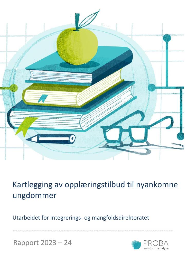 Forsiden av dokumentet Kartlegging av opplæringstilbud til nyankomne ungdommer