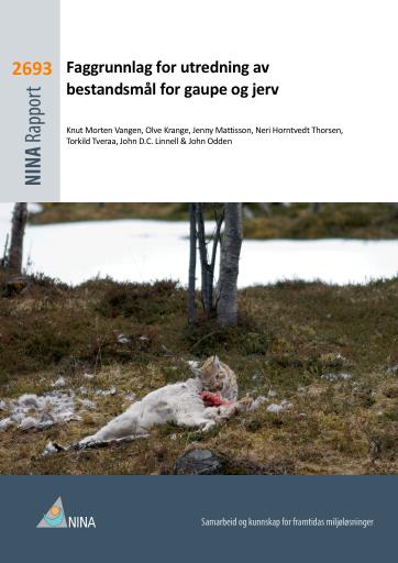 Forsiden av dokumentet Faggrunnlag for utredning av bestandsmål for gaupe og jerv