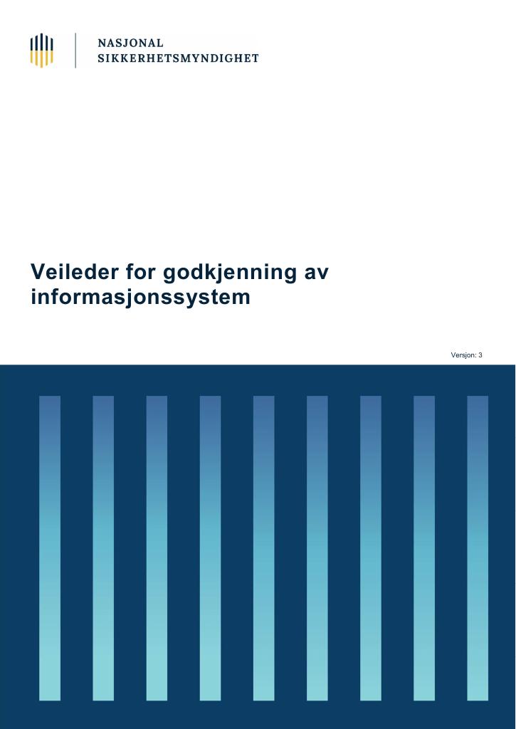 Forsiden av dokumentet Veileder for godkjenning av informasjonssystem