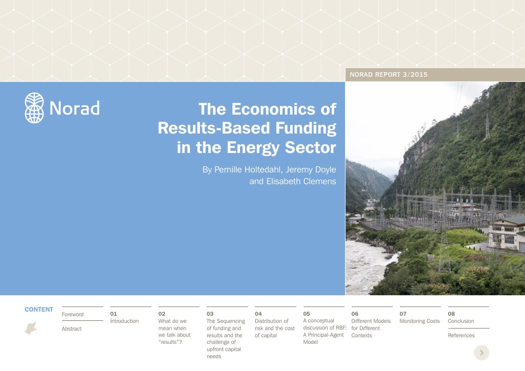 Forsiden av dokumentet The Economics of Results-Based Funding in the Energy Sector