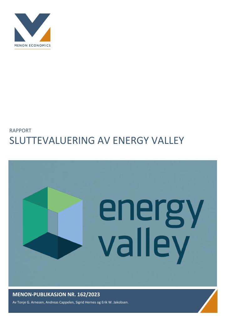 Forsiden av dokumentet Sluttevaluering av energy valley