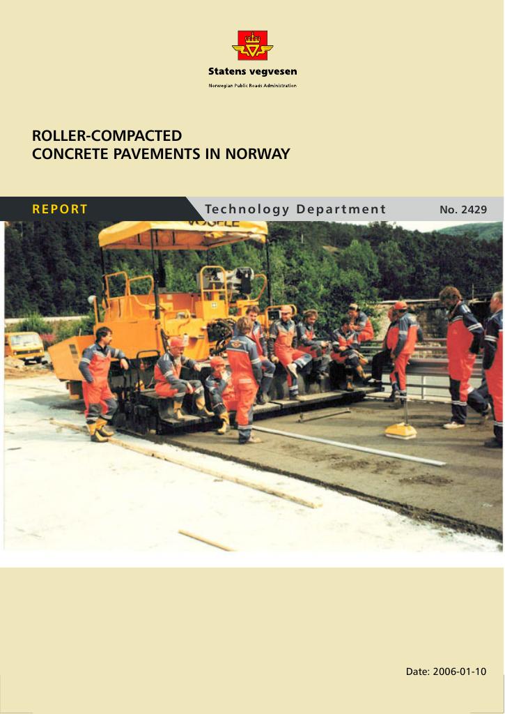 Forsiden av dokumentet Roller-compacted concrete pavements in Norway