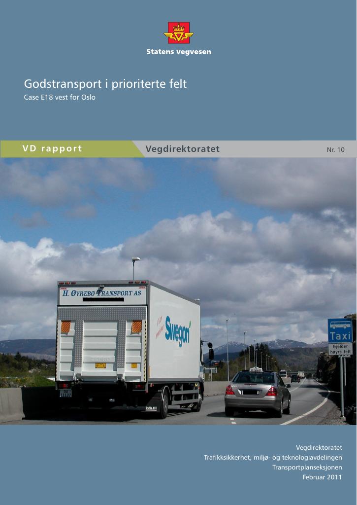 Forsiden av dokumentet Godstransport i prioriterte felt