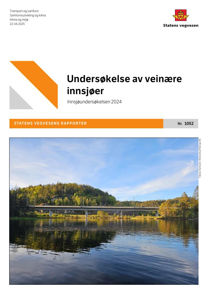 Forsiden av dokumentet Undersøkelse av veinære innsjøer