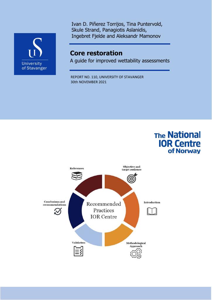 Forsiden av dokumentet Core restoration : a guide for improved wettability assessments