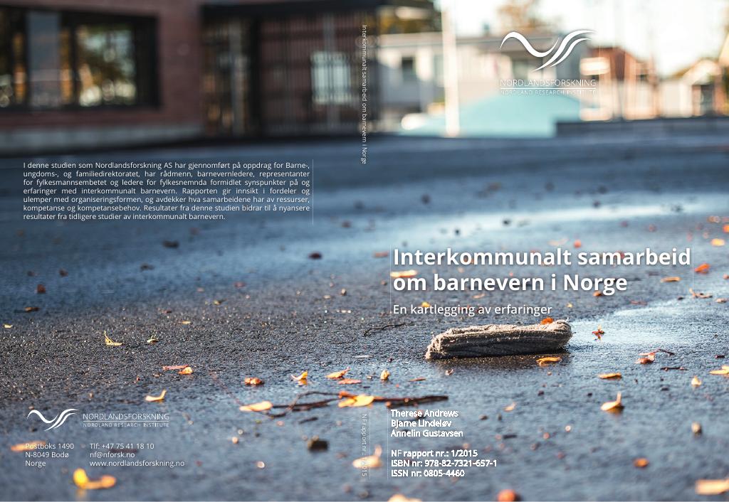 Forsiden av dokumentet Interkommunalt samarbeid om barnevern i Norge. En kartlegging av erfaringer