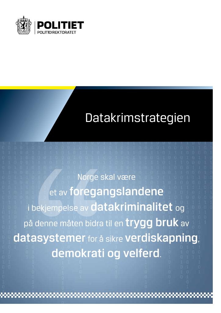 Forsiden av dokumentet Datakrimstrategien