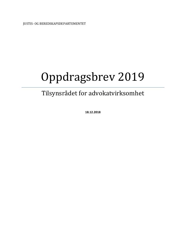Forsiden av dokumentet Oppdragsbrev (PDF)