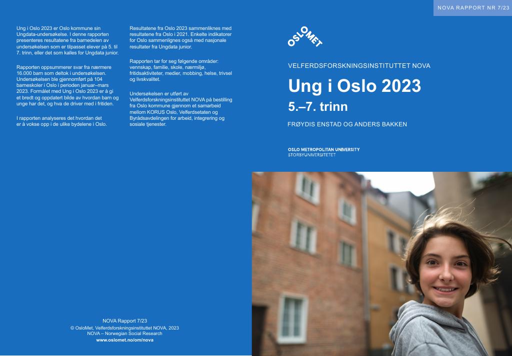 Forsiden av dokumentet Ung I Oslo 2023. 5.-7. trinn