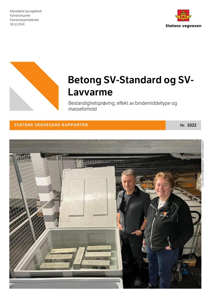 Forsiden av dokumentet Betong SV-Standard og SVLavvarme