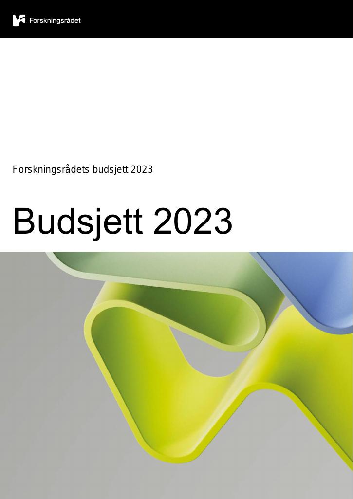 Forsiden av dokumentet Budsjett 2023 : Forskningsrådets budsjett 2023