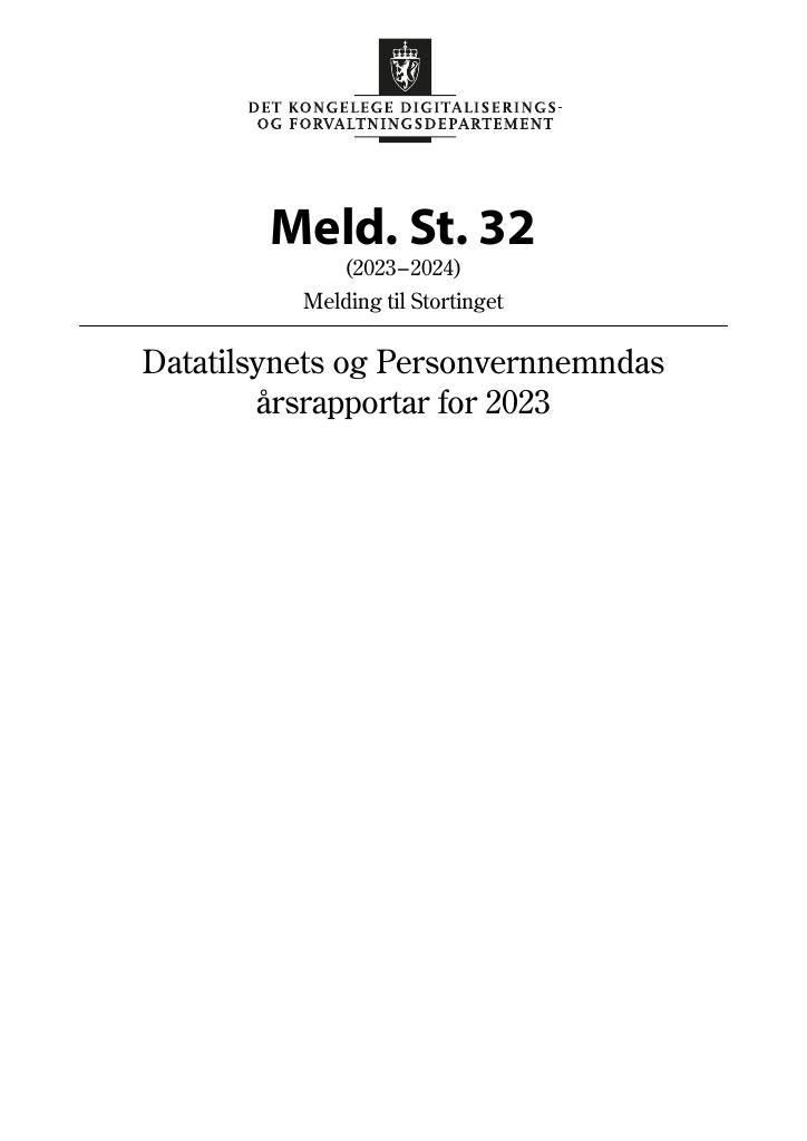 Forsiden av dokumentet Meld. St. 32 (2023–2024)