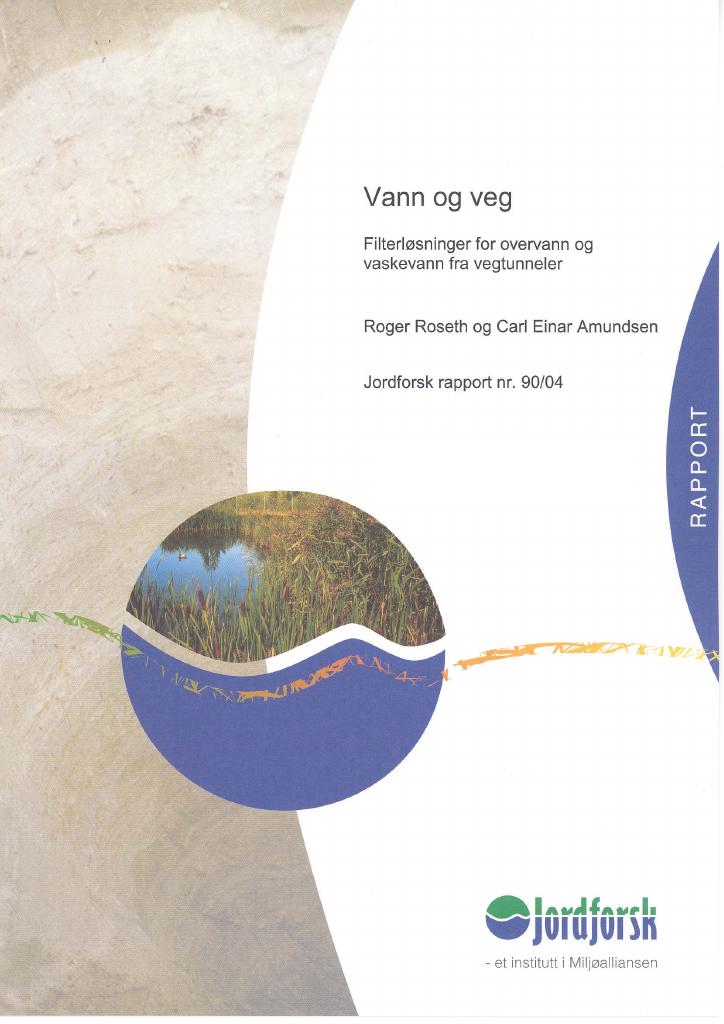 Forsiden av dokumentet Vann og veg. Filterløsninger for overvann og vaskevann fra vegtunneler