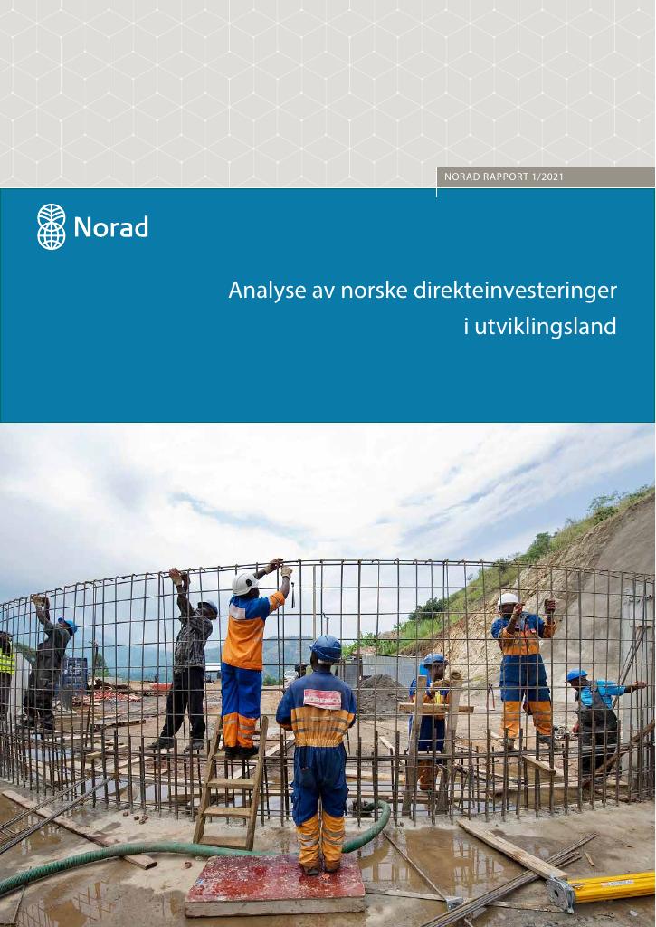 Forsiden av dokumentet Analyse av norske direkteinvesteringer i utviklingsland